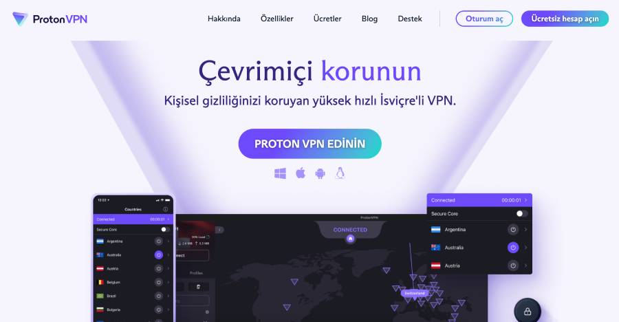 proton vpn turkce