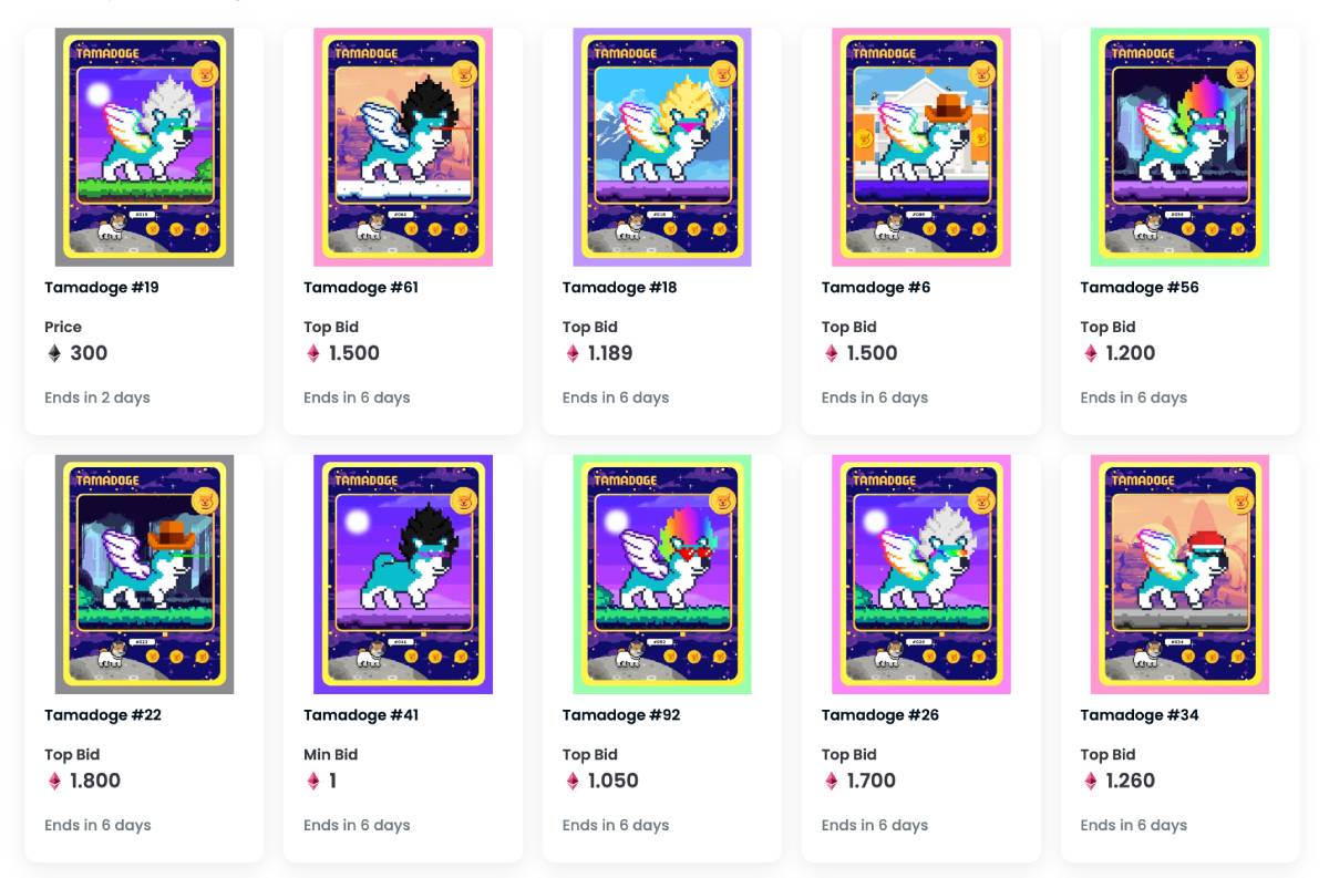 tamadoge nft opensea ultra rare