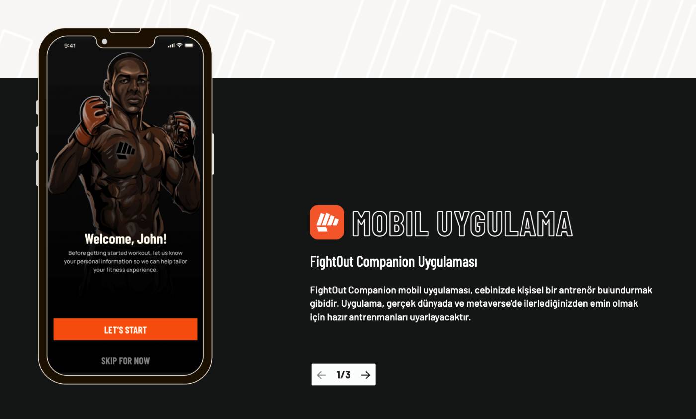 FightOut Companion mobil uygulamasi