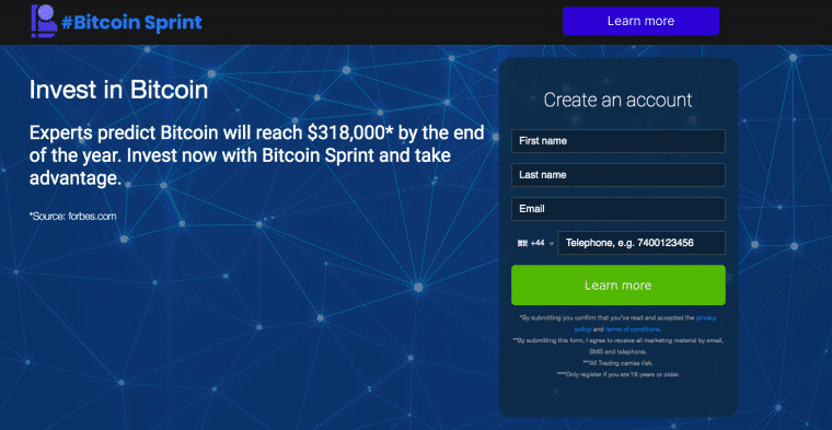 Bitcoin Sprint Website