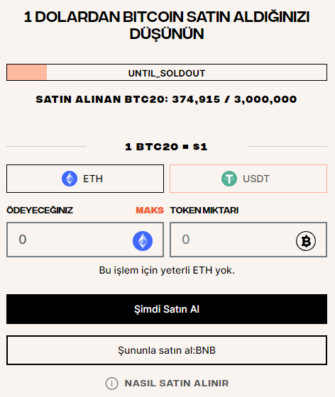 BTC20 Satın Alın