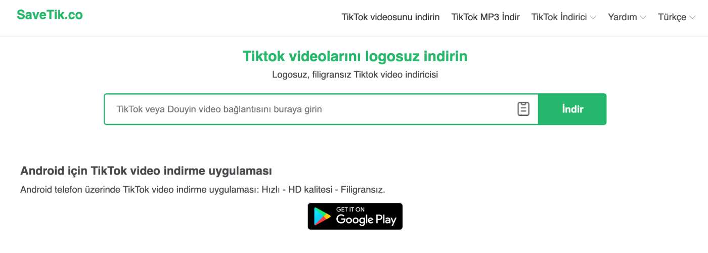 SaveTik website