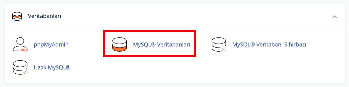 cpanel mysql veritabani olusturma