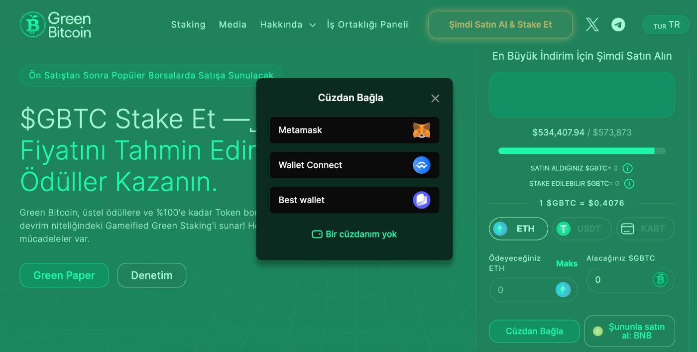Green Bitcoin cuzdan baglama - Green Bitcoin Token Nasıl Satın Alınır?
