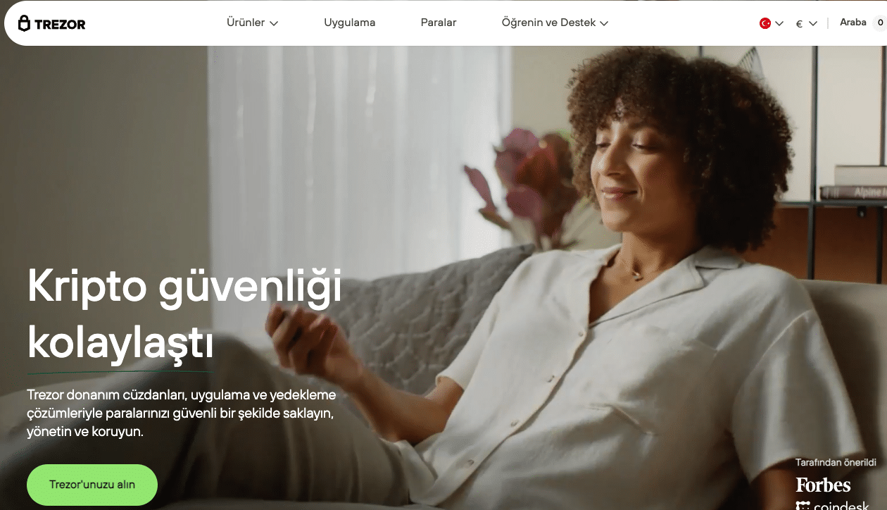trezor - en iyi merkeziyetsiz kripto cüzdanları