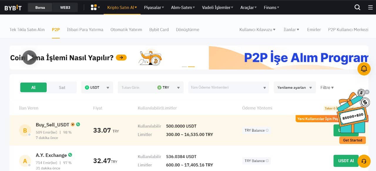 bybit en iyi p2p kripto borsaları
