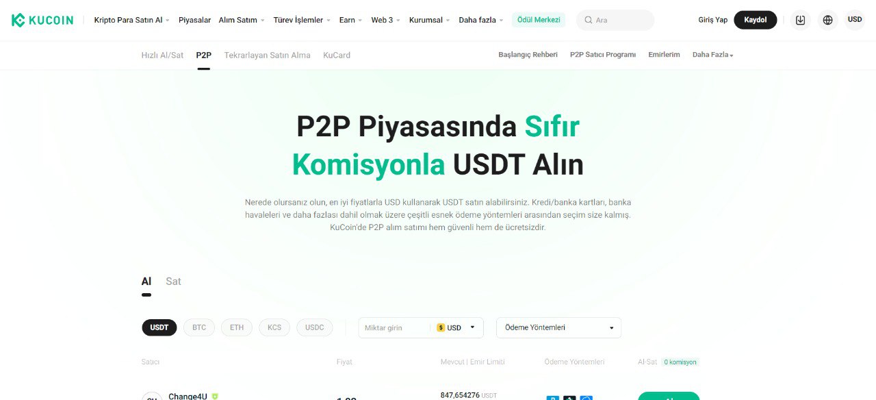 KuCoin - en iyi p2p kripto borsaları