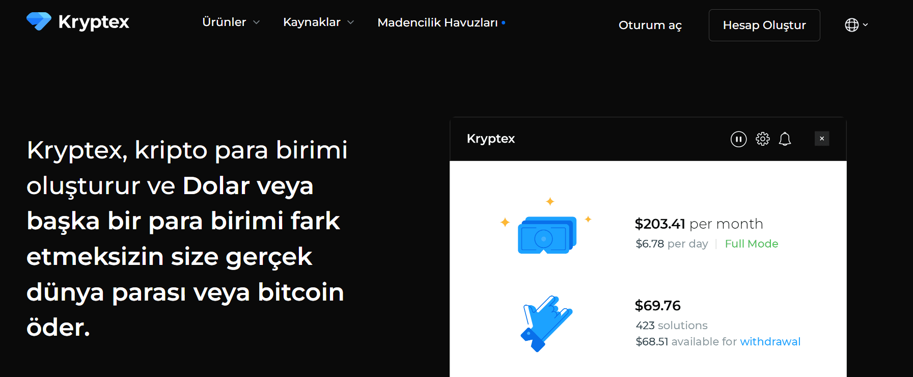 kryptex - En İyi Bitcoin Madenciliği Siteleri
