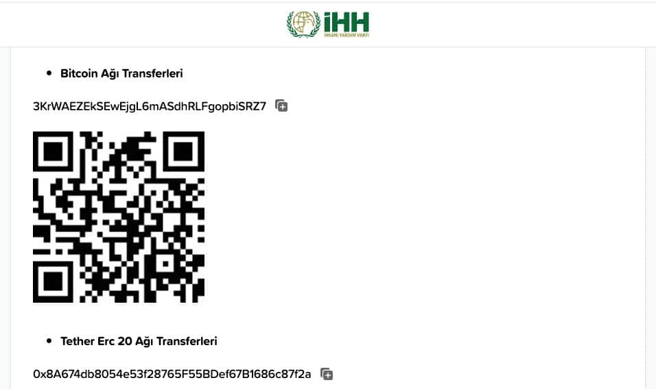 İHH Kripto Bağışı