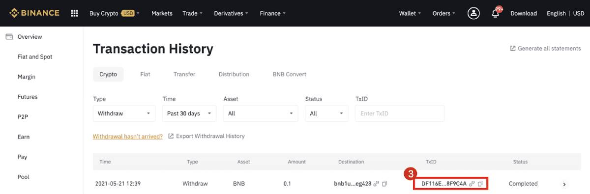 Binance TxID Sorgulama