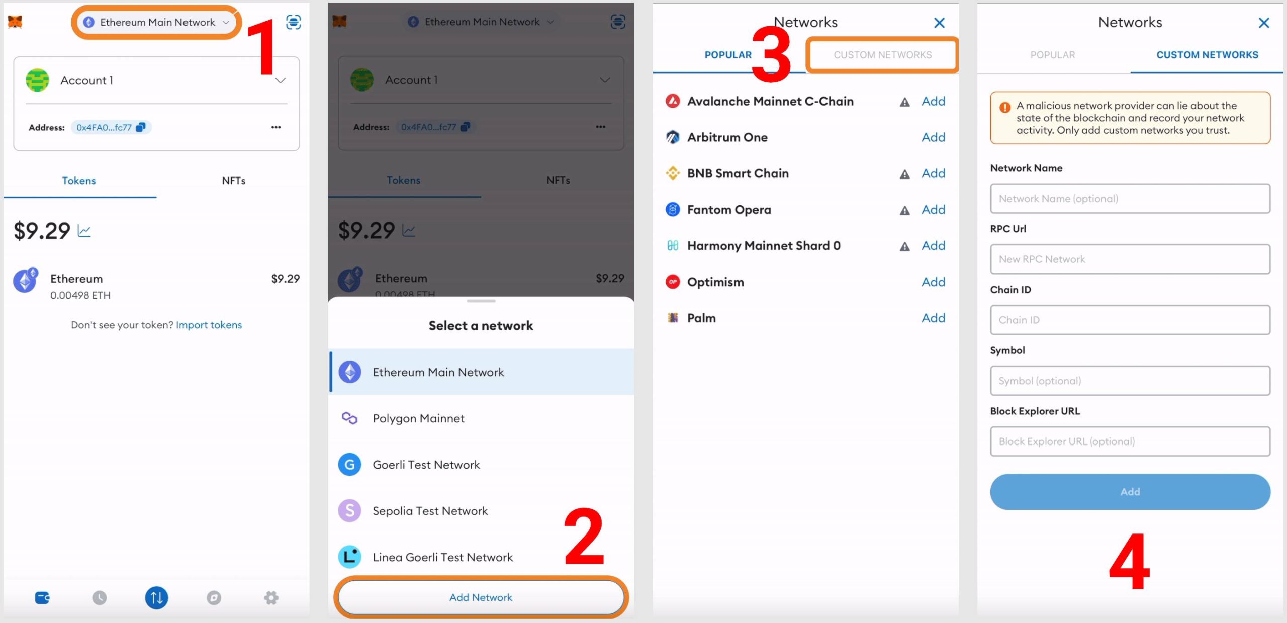 MetaMask Ag Ekleme Uygulama