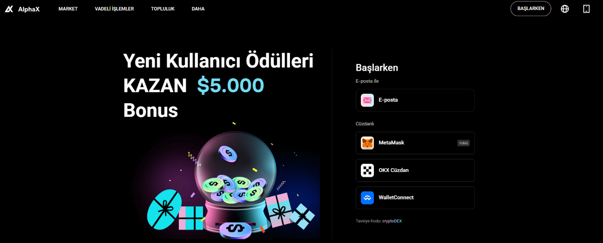 alphax - kripto para borsaları
