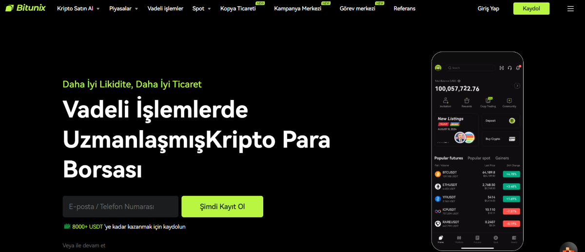 bitunix - kyc istemeyen kripto para borsaları