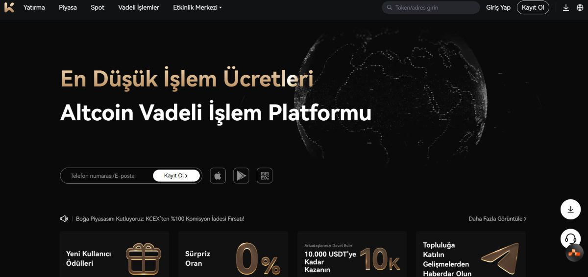 KCEX - KYC istemeyen kripto para borsaları
