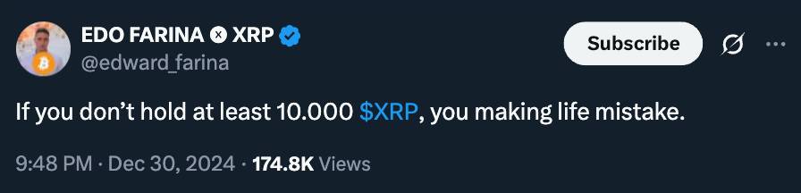 Edo Farina Twitter XRP