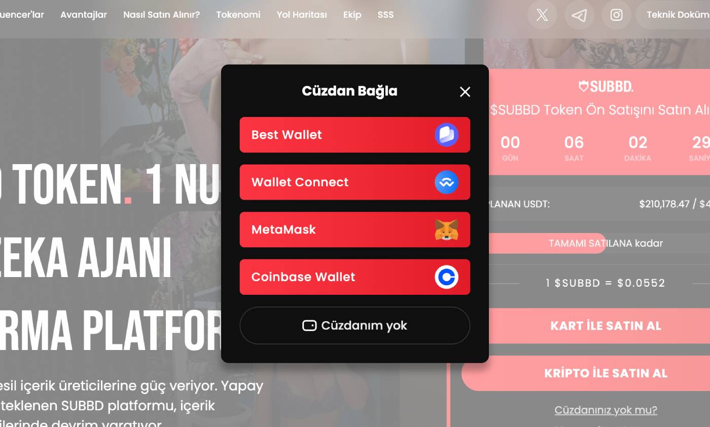 SUBBD Cüzdan Bağlama