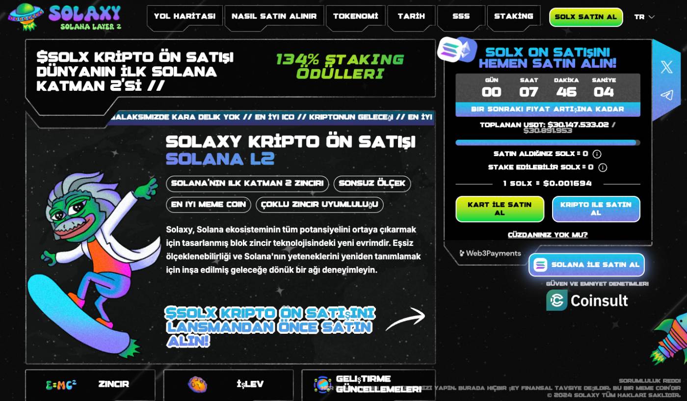 Solaxy Ön Satış Website TR